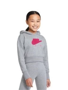 NIKE NSW AIR CROP HOODIE FELPA BIMBA IN TESSUTO GARZATO