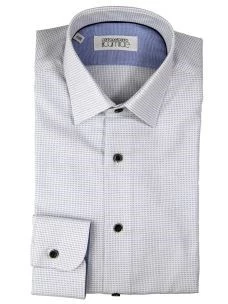 Camicia Sartoriale Fantasia Bianco/Azzurro Interni a Contrasto
