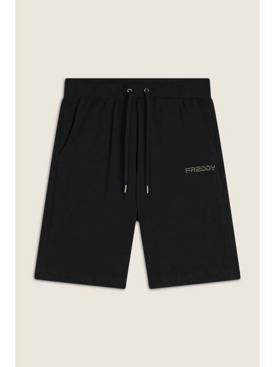 FREDDY Bermuda in jersey con logo perline