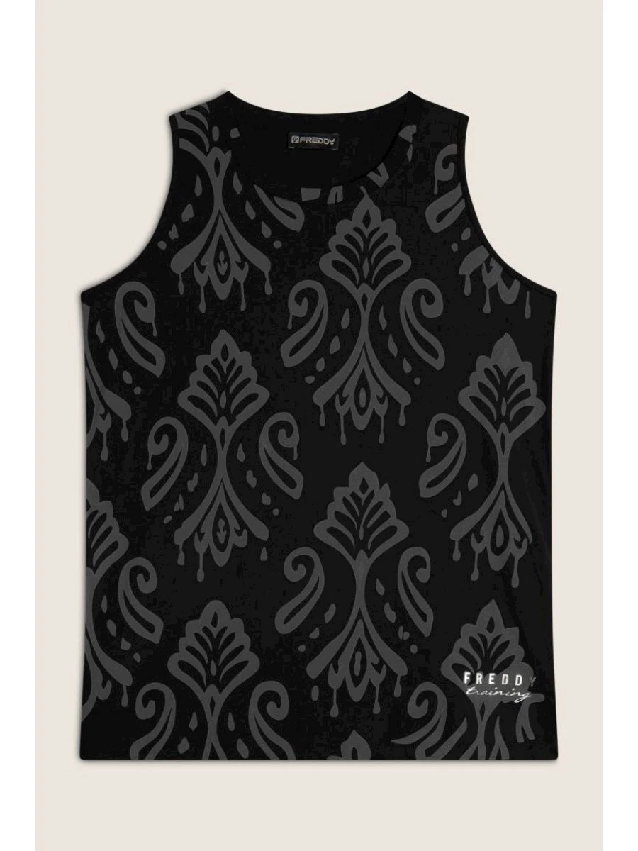 FREDDY Canotta floreale svasata in jersey leggero