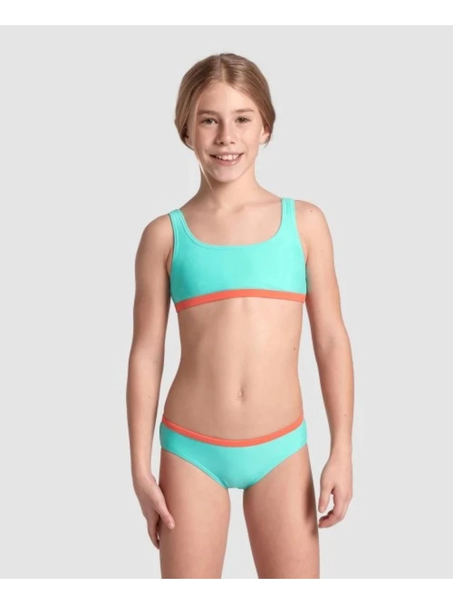 Bikini Arena Vintage Per Bambine - Bralette E Slip In Tessuto Riciclato, Colorato E Comodo - Foto 6