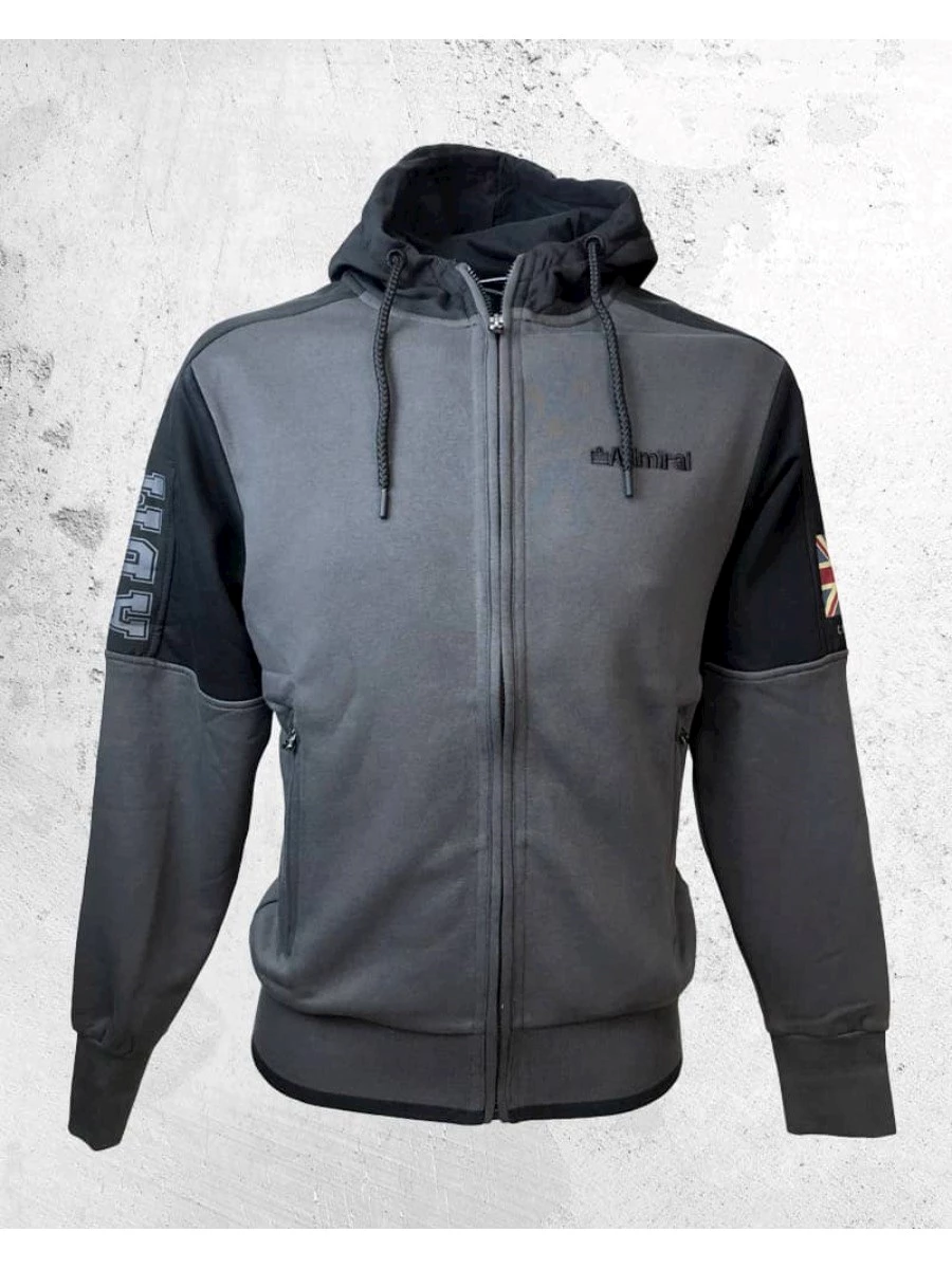 ADMIRAL FELPA CAPPUCCIO ZIP LUNGA UOMO
