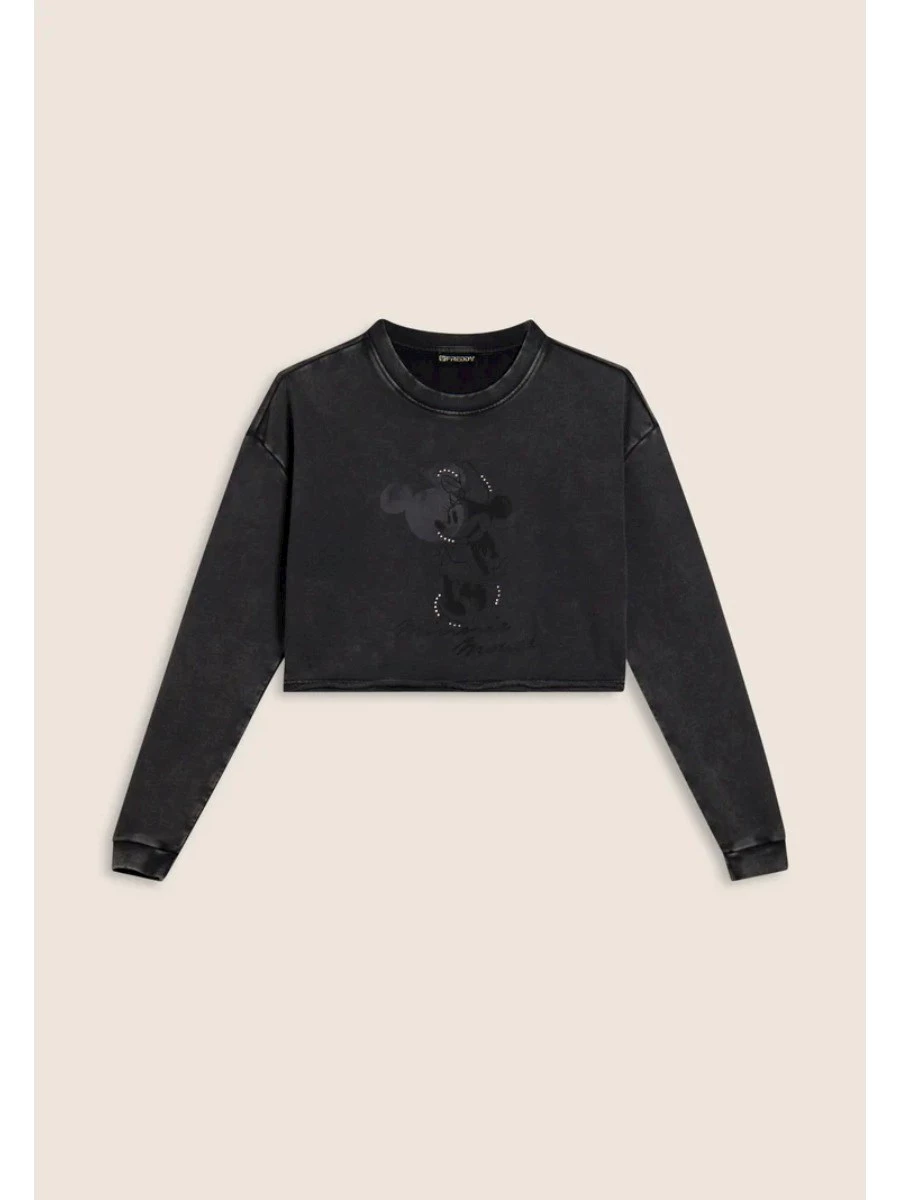 FREDDY Felpa cropped da donna con grafica Disney e taglio a vivo