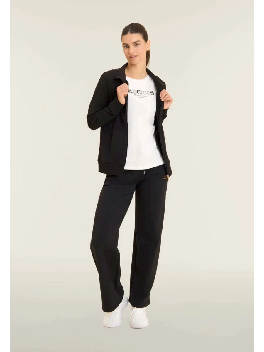 FREDDY Pantaloni wide leg da donna con logo in strass bicolore