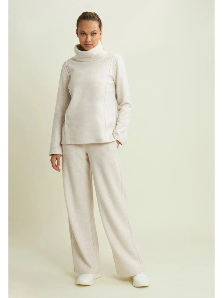 FREDDY Felpa donna svasata con collo alto effetto tricot