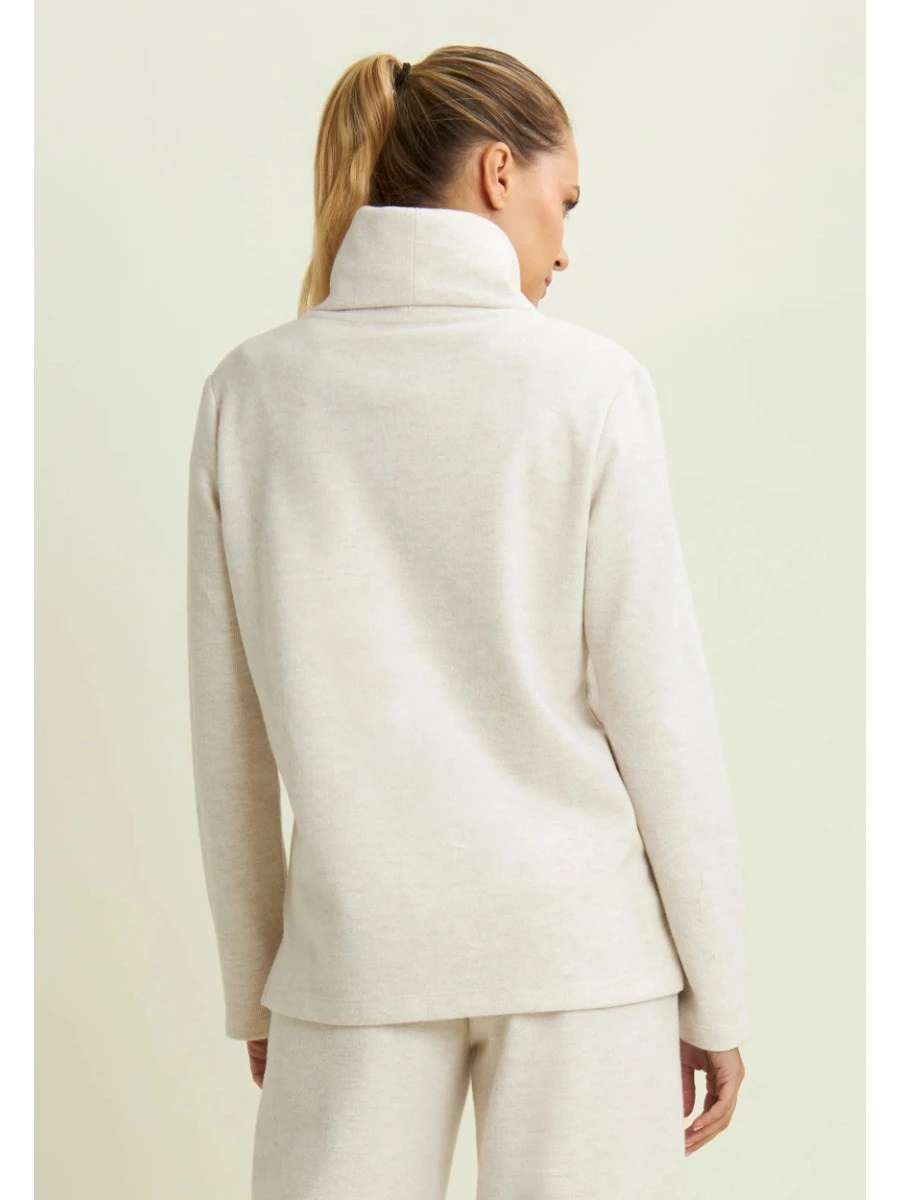 FREDDY Felpa donna svasata con collo alto effetto tricot