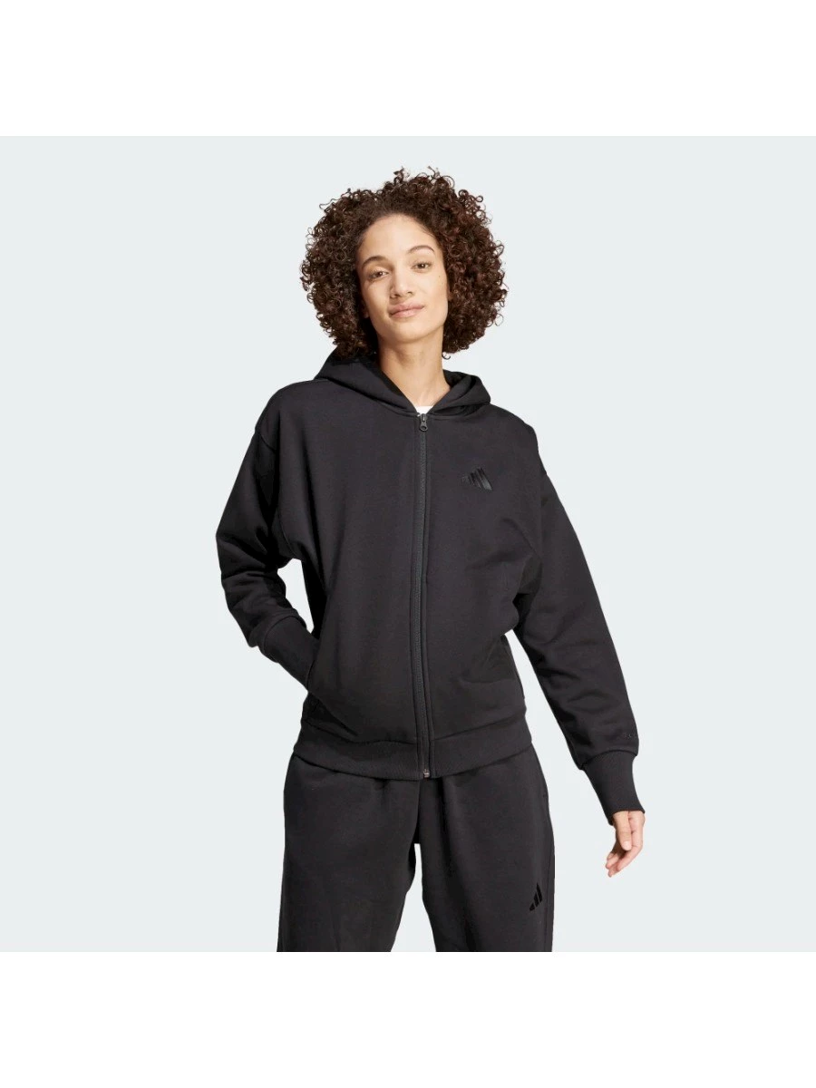 Adidas felpa cappuccio zip lunga donna