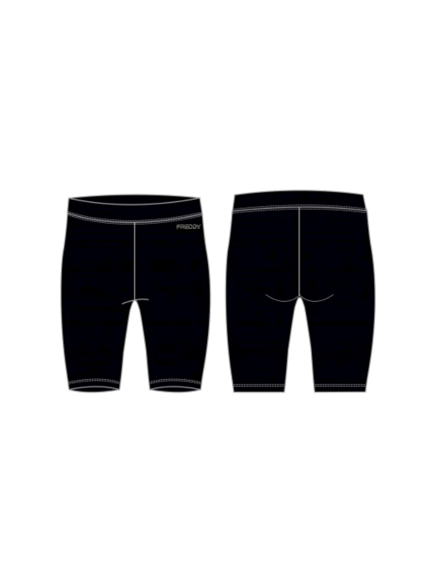 FREDDY Leggings biker in jersey con logo perline