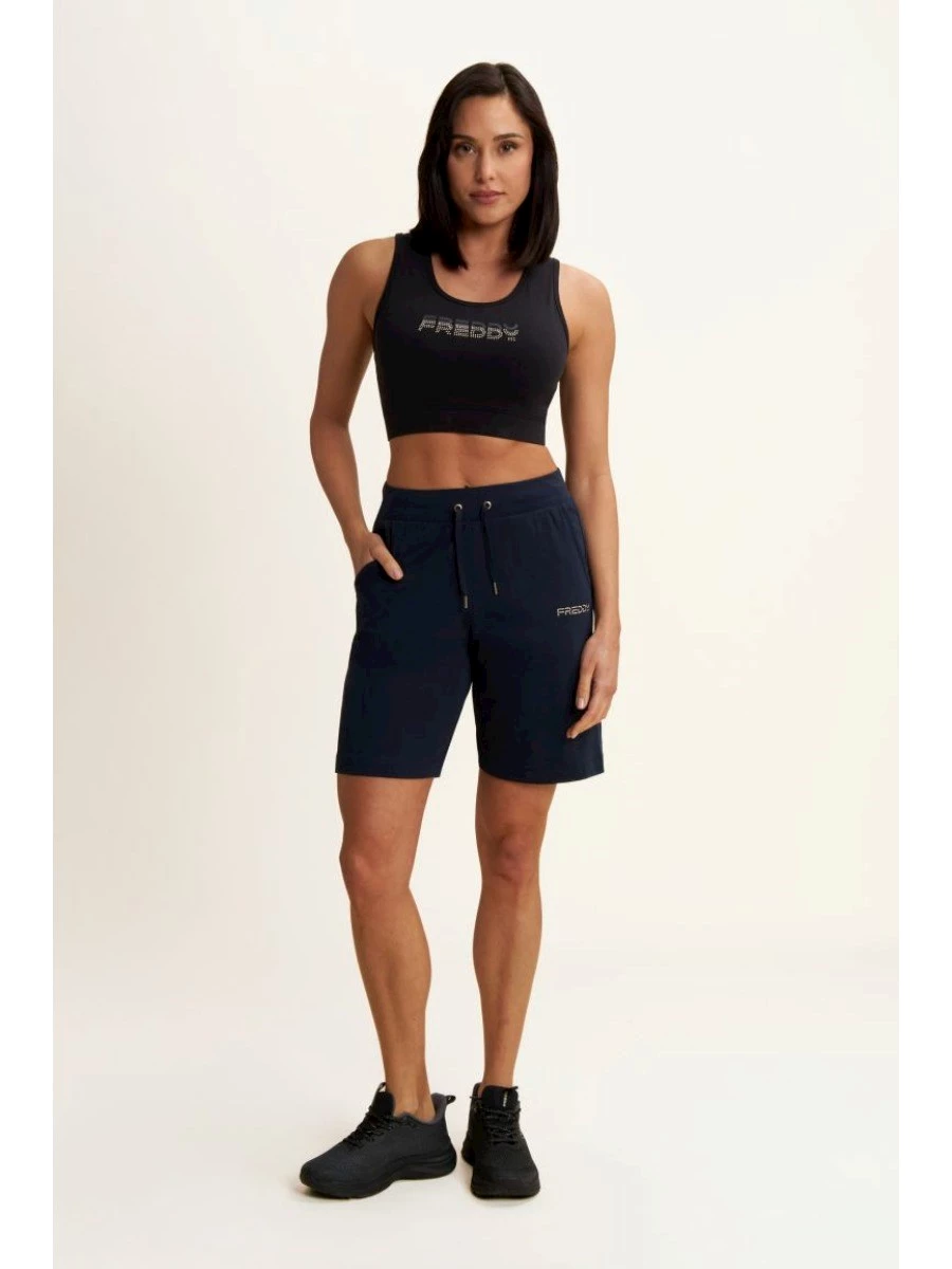 FREDDY Bermuda in jersey con logo perline