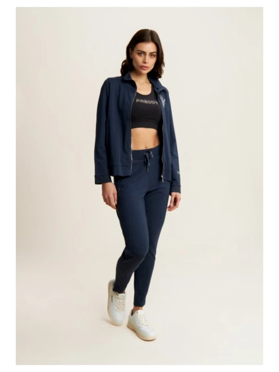 FREDDY Felpa Zip e Collo Alto con dettaglio Effetto Seta