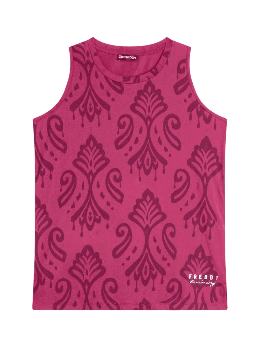 FREDDY Canotta floreale svasata in jersey leggero