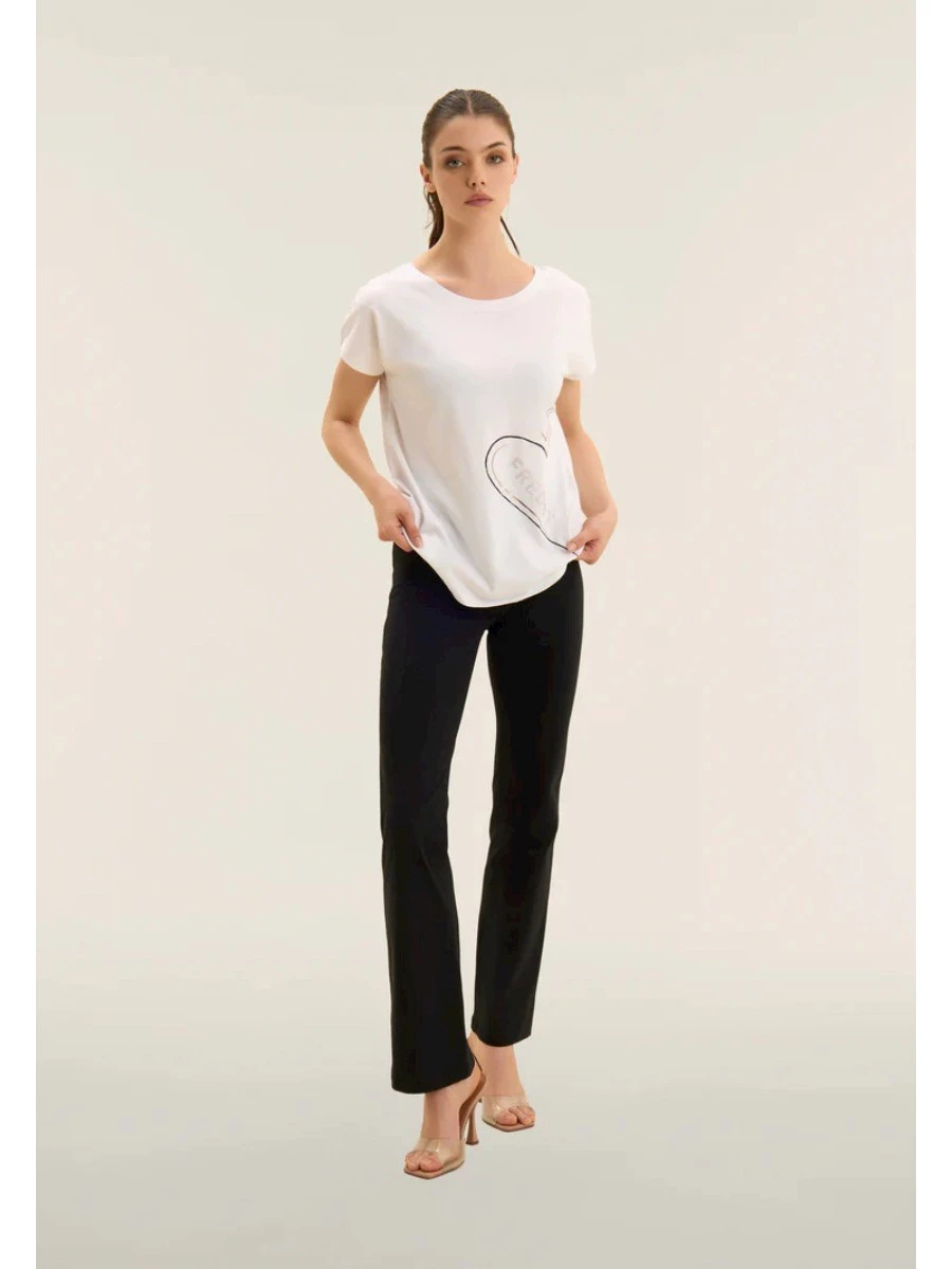 FREDDY T-shirt reversibile con cuori e logo