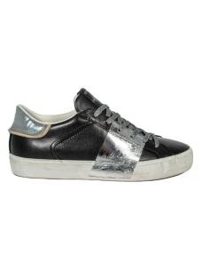 CRIME LONDON LOW TOP  DISTRESSED BLACK/SILVER