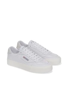 Scarpa donna pelle pieno fiore SUPERGA