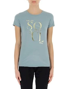 T-Shirt manica corta DEHA scritta oro