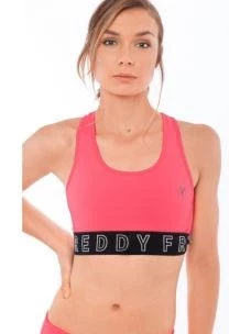 Top sportivo con logo FREDDY glitterato