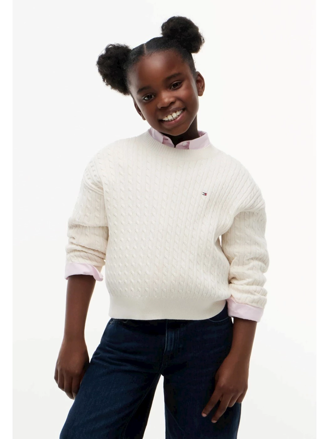 Maglia treccia girl TOMMY HILFIGER girocollo