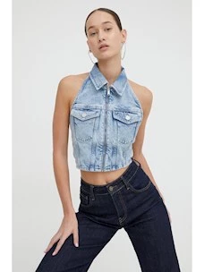 Top jeans con zip HELTERNECK ZIP TOP TOMMY JEANS