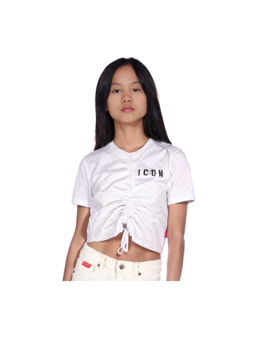 T-Shirt croop con laccio accorciabile ICON