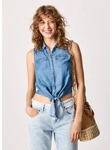 WAVE smanicata in jeans PEPE JEANS