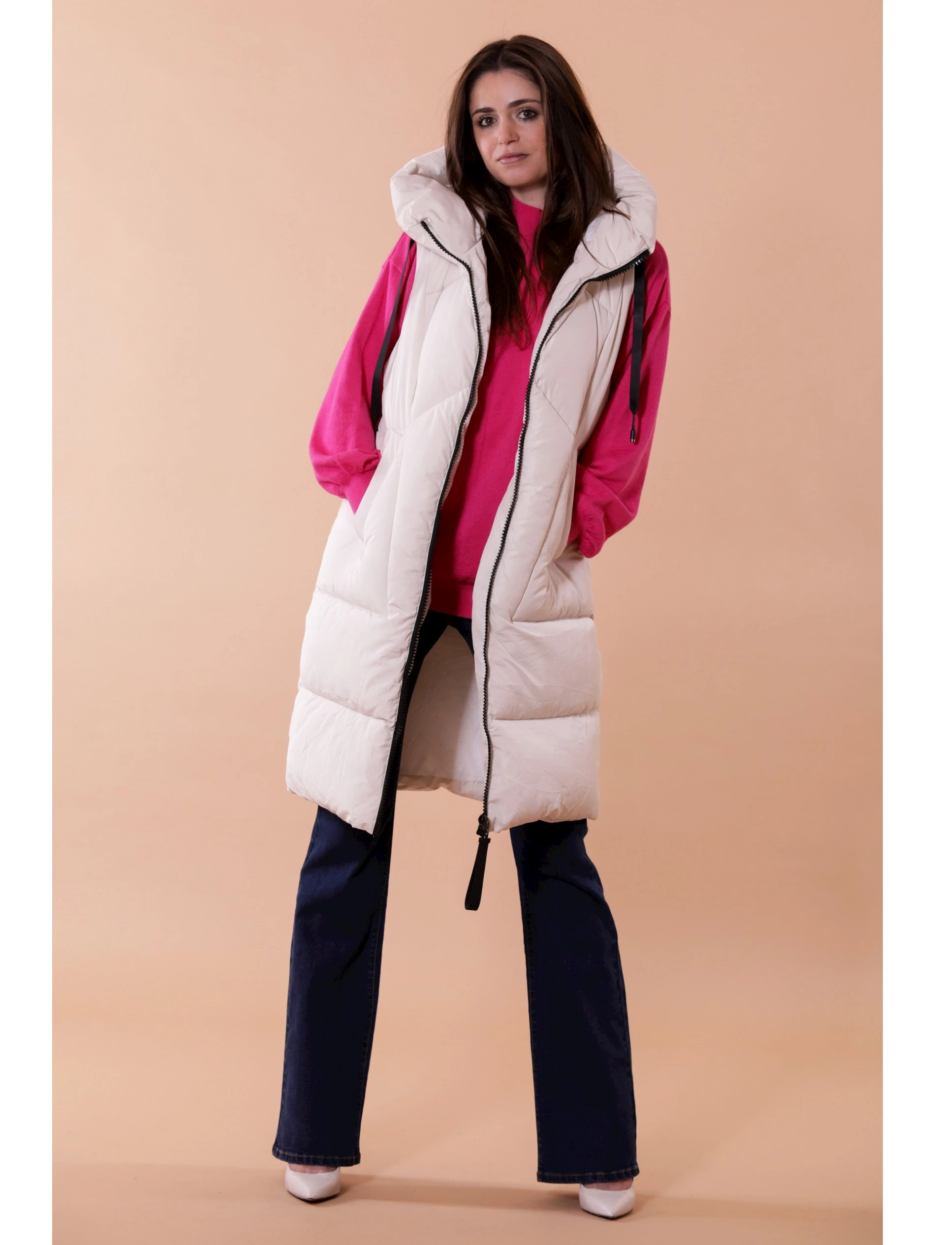 Gilet lungo in piumino