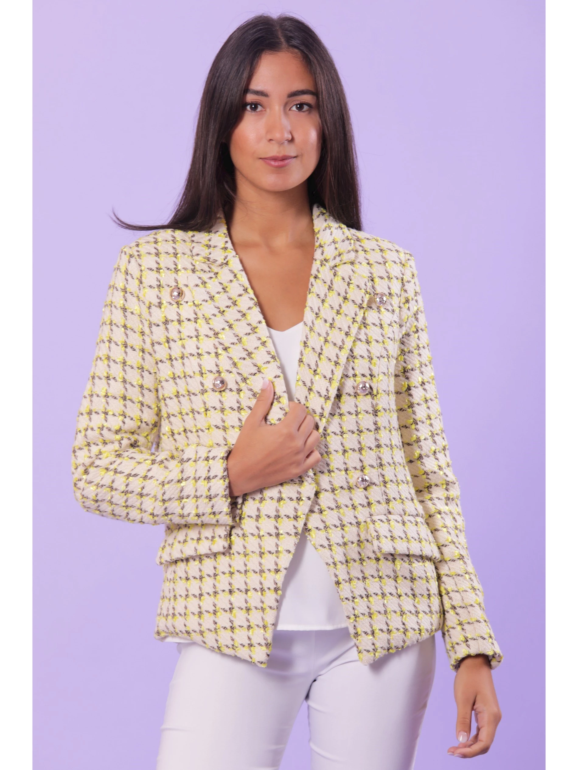 GIACCA CON BOTTONI IN TWEED