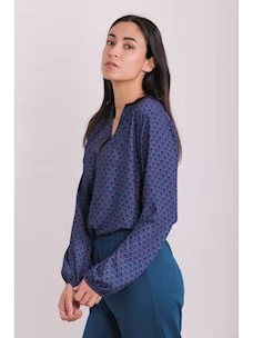 Blusa Mimì-Muà donna con collo a camicia in viscosa