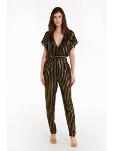 jumpsuit con righe lurex   2P1244a6x4