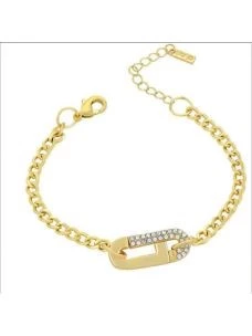 Bracciale a catenella stretta con strass LJ1335