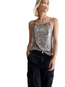 Top animalier con paillettes LIU JO