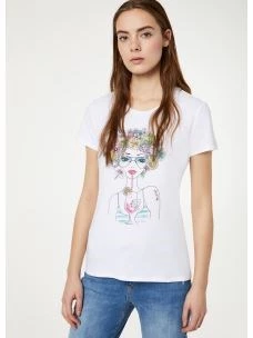 LIU JO -T-Shirt a maniche corte con stampa- FA0101J5003