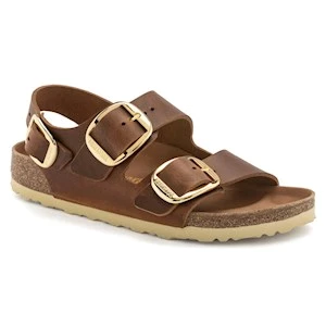 MILANO BIG BUCKLE COGNAC OILED LEATHER BIRKENSTOCK