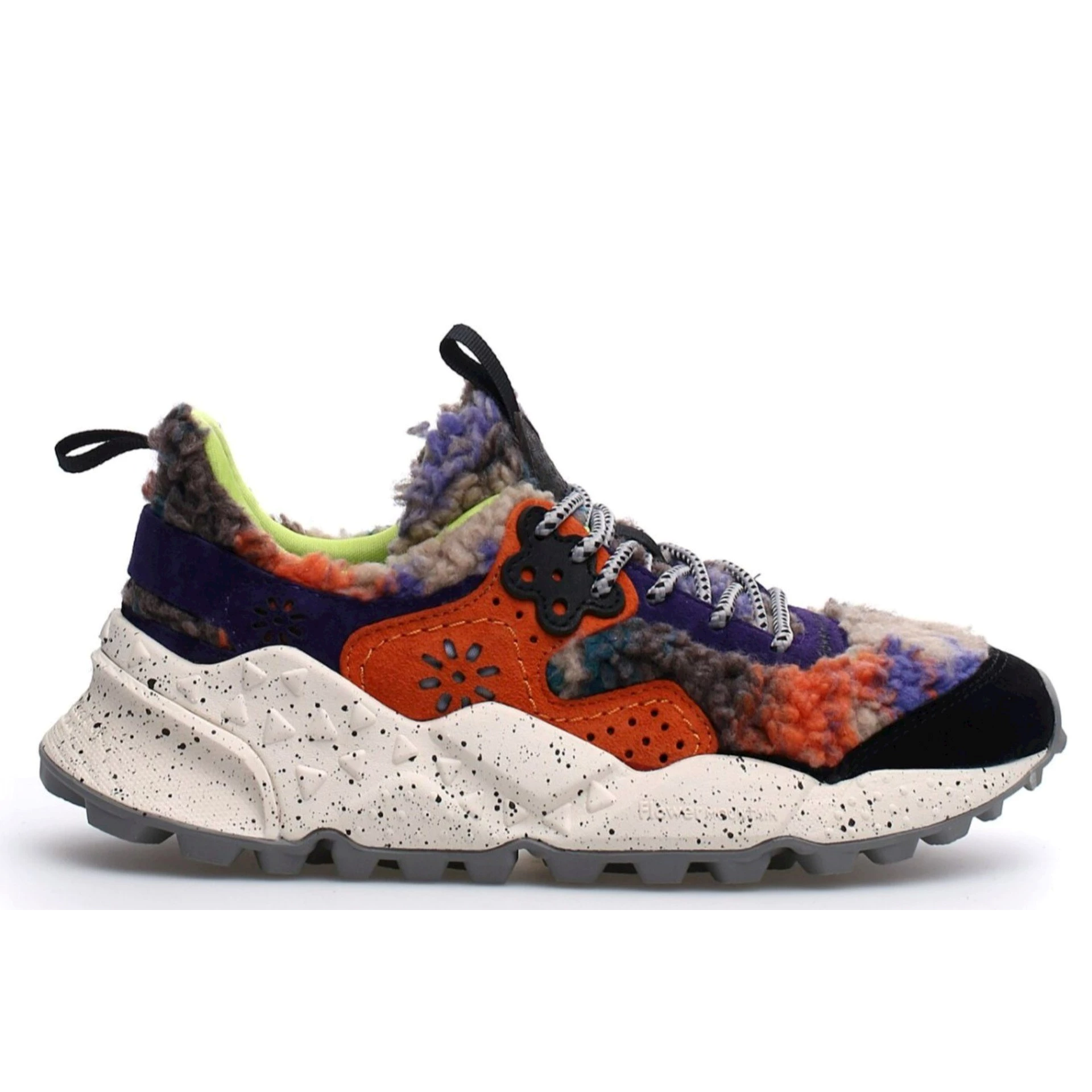 SNEAKER KOTETSU WOMAN SUEDE/TEDDY BLACK ORANGE FLOWER MOUNTAIN