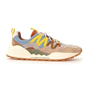 WASHI MAN SUEDE/NYLON SAND GREY FLOWER MOUNTAIN 