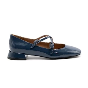 BALLERINA CARDIFF PUMP VERNICE DENIM BLUE BIBI LOU 