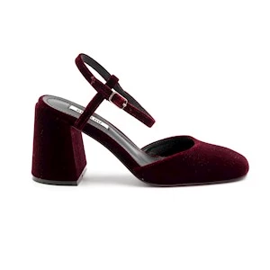 DECOLLETE EMILY PUMP VELLUTO BURGUNDY BIBI LOU 