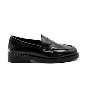 MOCASSINO WHISPERSTU01 POLIS CALF BLACK ASH DONNA