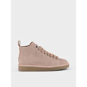 SCARPONCINO DONNA RIBBED SUEDE POWDER PINK PANCHIC