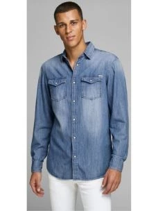 CAMICIA JEANS UOMO JACK & JONES SHERIDAN SHIRT L/S NOOS