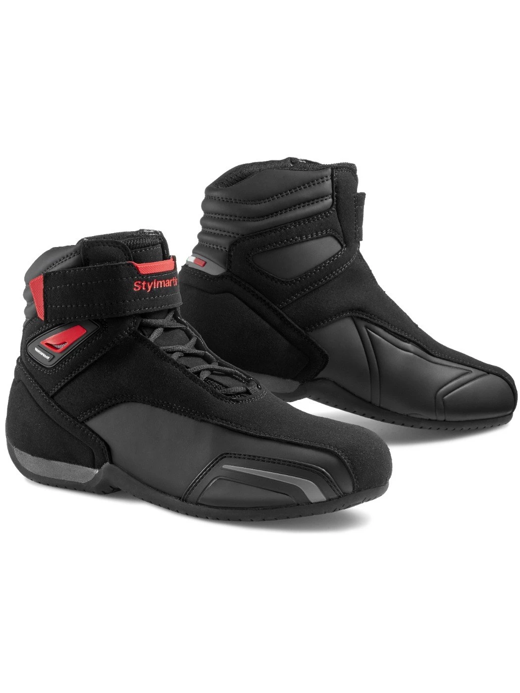 SCARPE MOTO STYLMARTIN VECTOR WP IMPERMEABILI NERE ROSSE