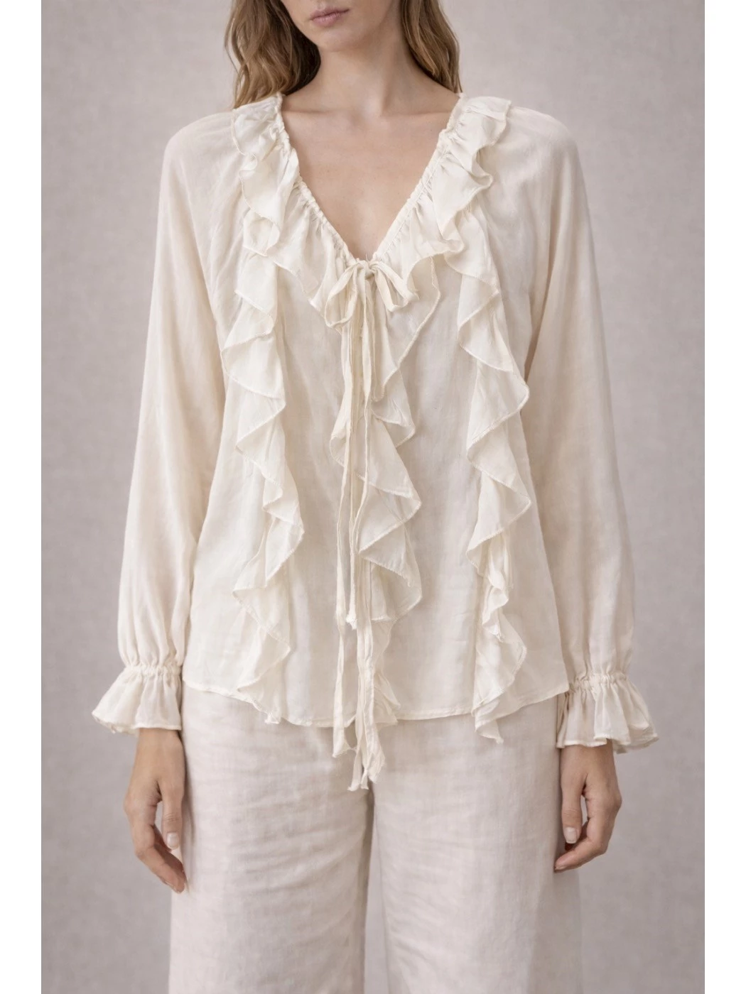 Voile blouse with ruffles PHO Firenze