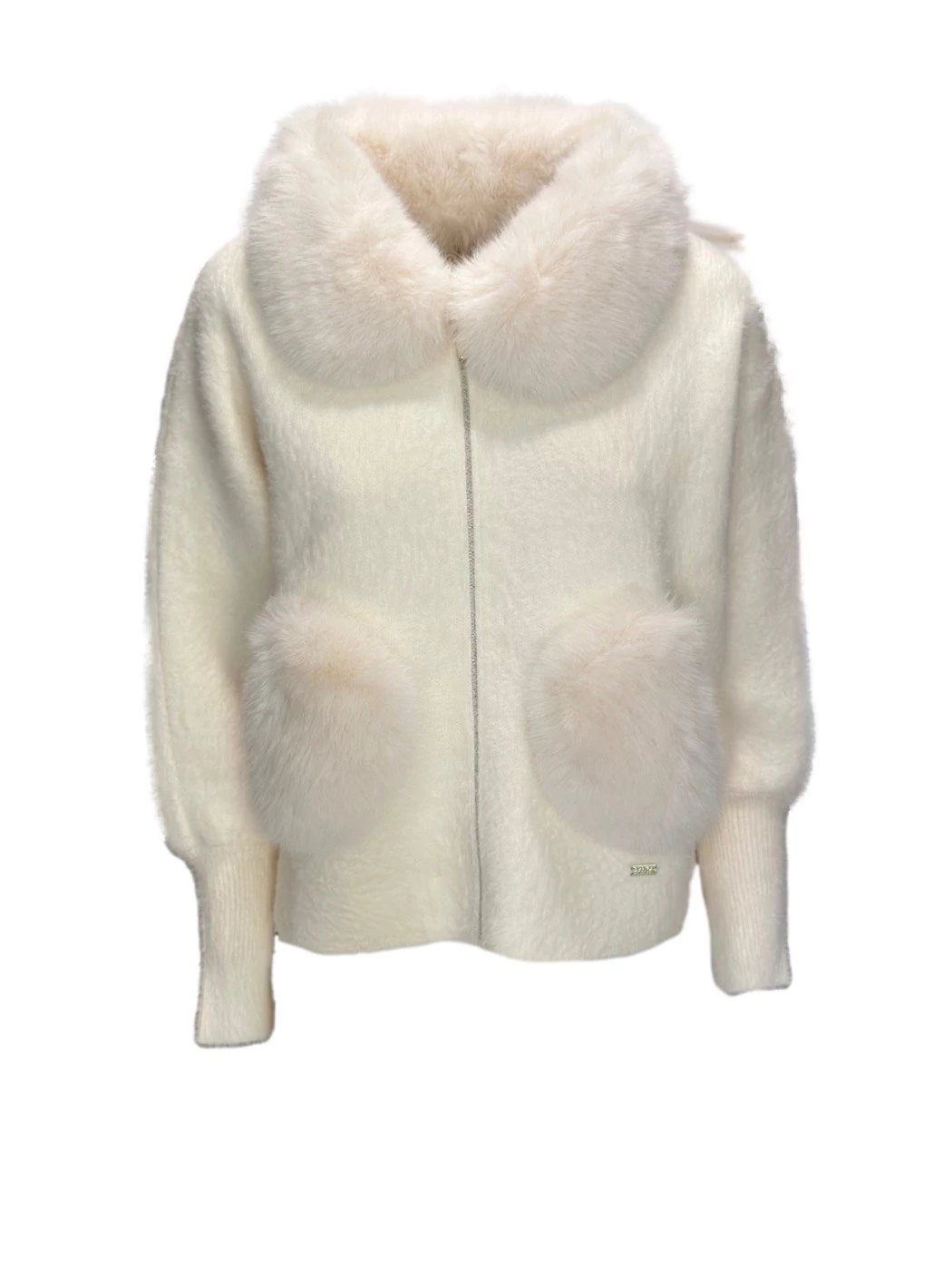 PHO Firenze eco-fur knit cardigan