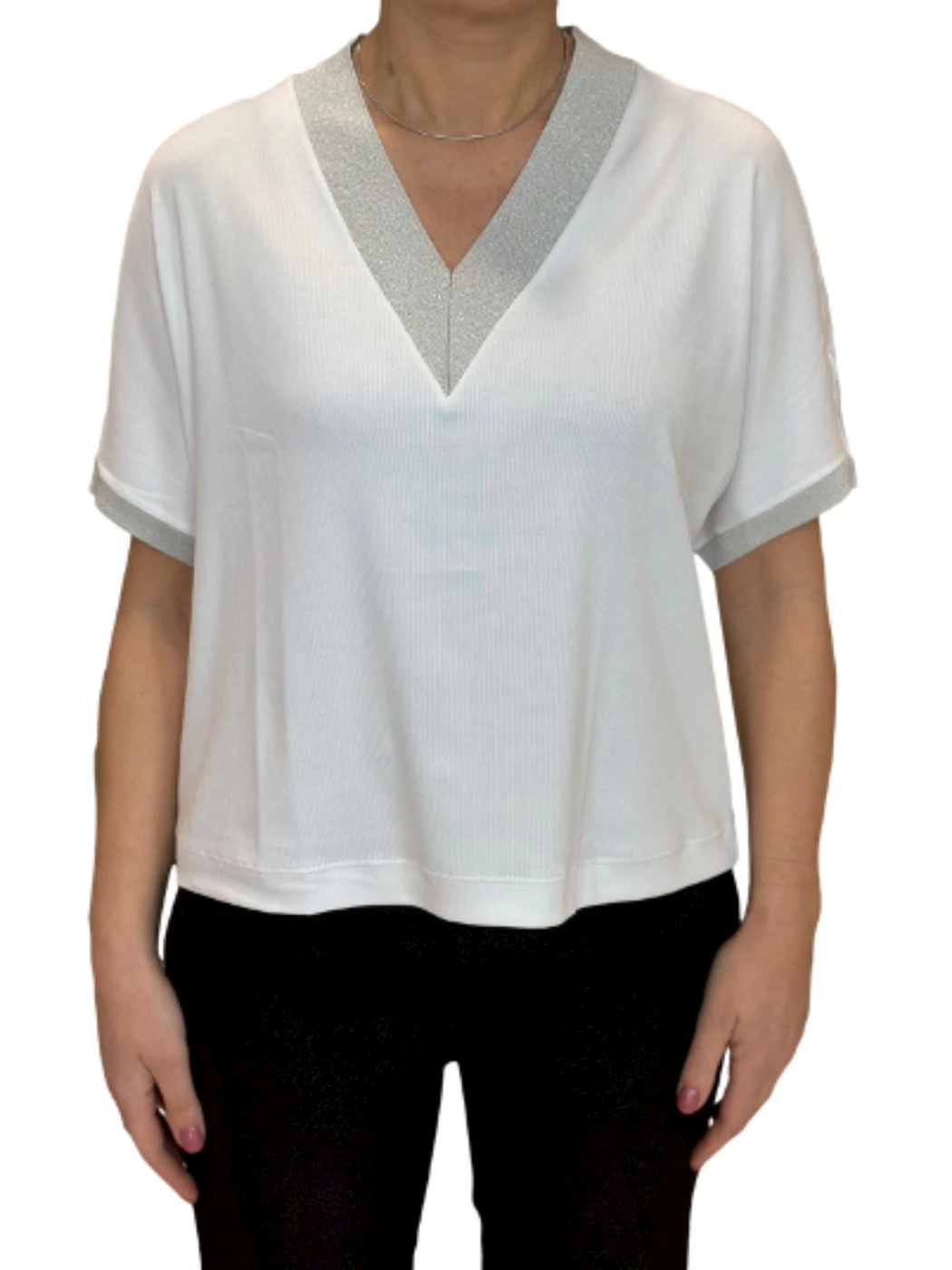 Gran Sasso lurex v-neck sweater