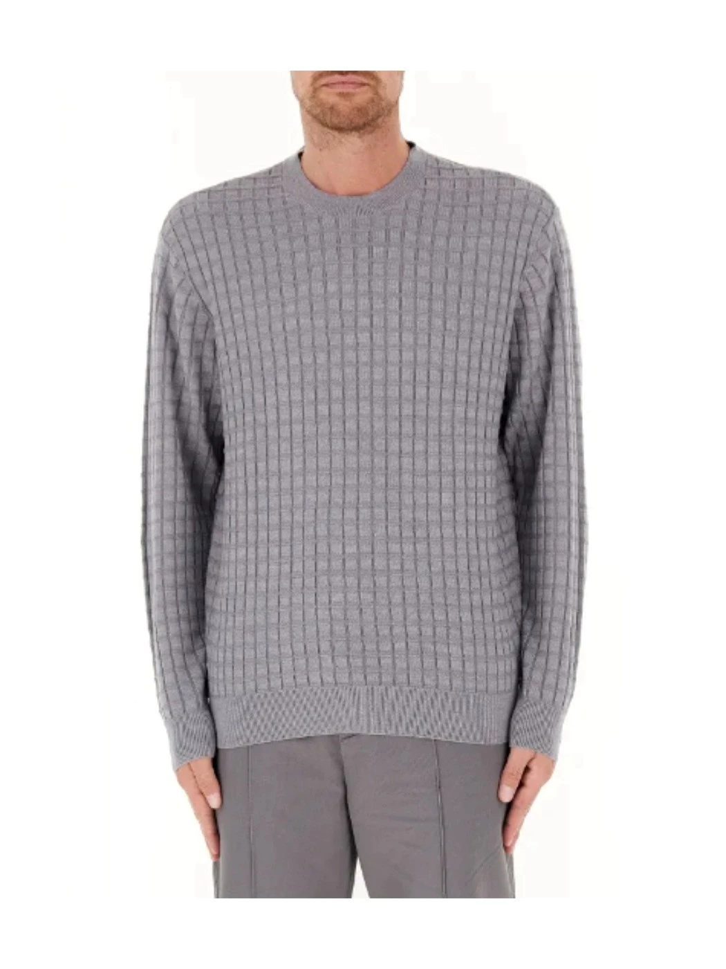 Armani Exchange embossed checked sweater