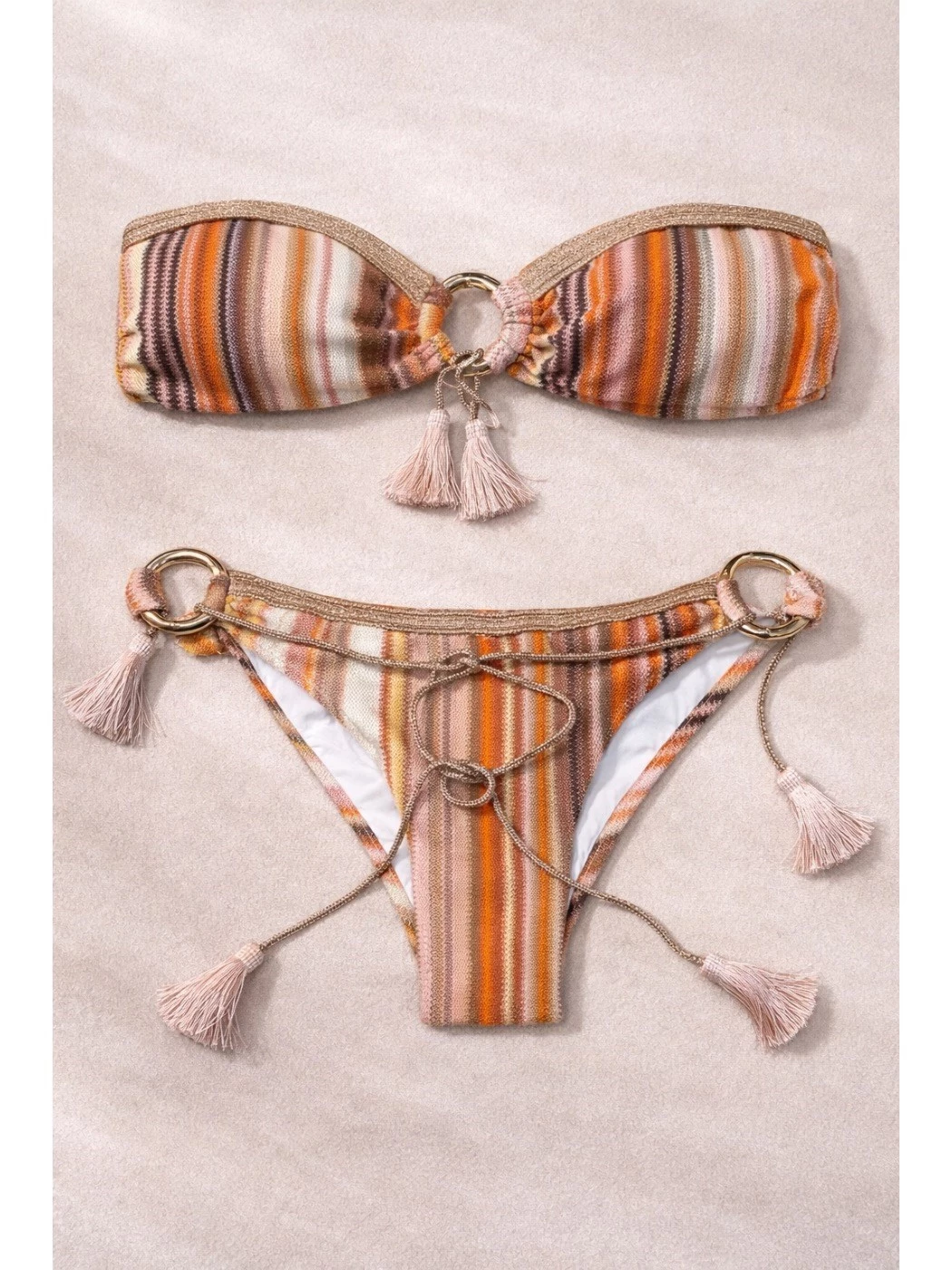 Bandeau swimsuit with rings PHO Firenze