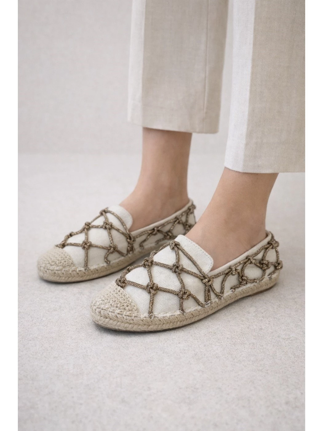 Canvas espadrilles with shiny mesh PHO Firenze
