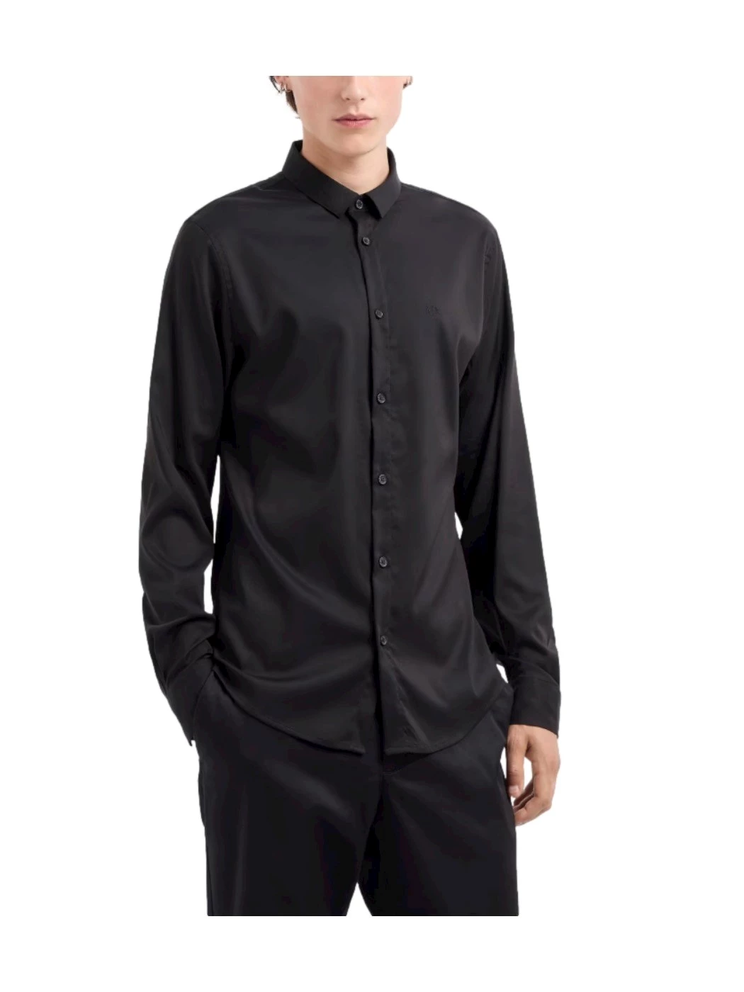 Regular-fit shirt in Armani Exchange ultra-stretch fabric