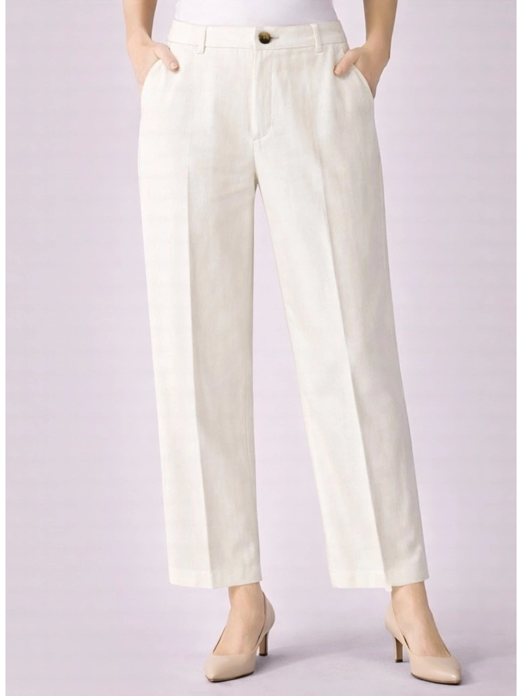 Emme Marella viscose and linen twill trousers