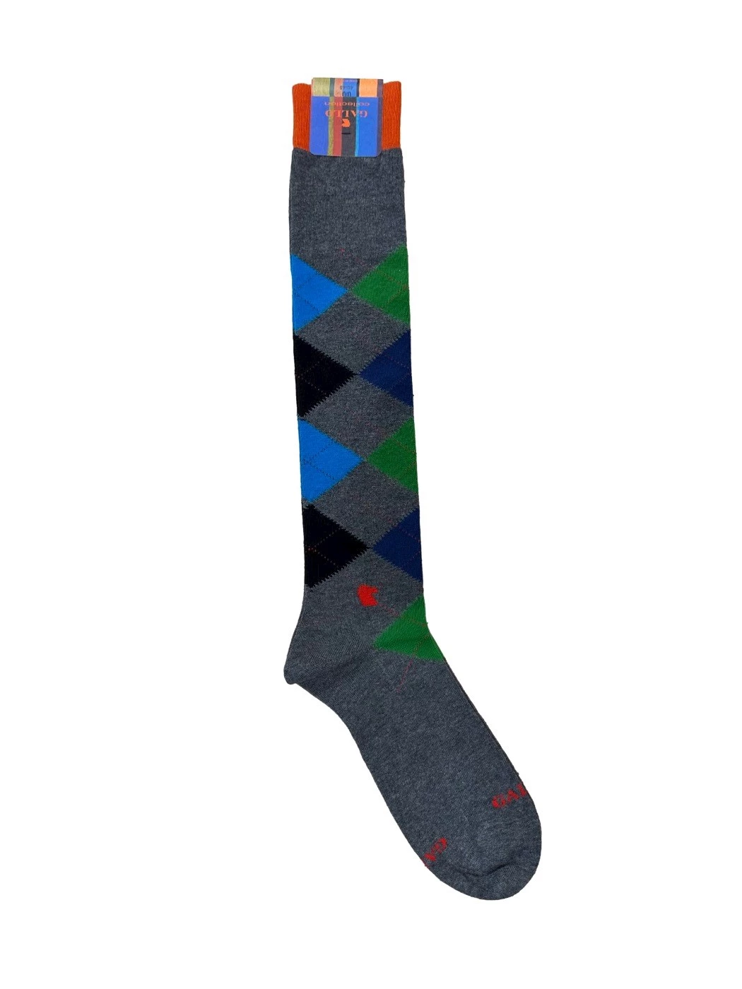 Men's long cotton diamond socks Rooster