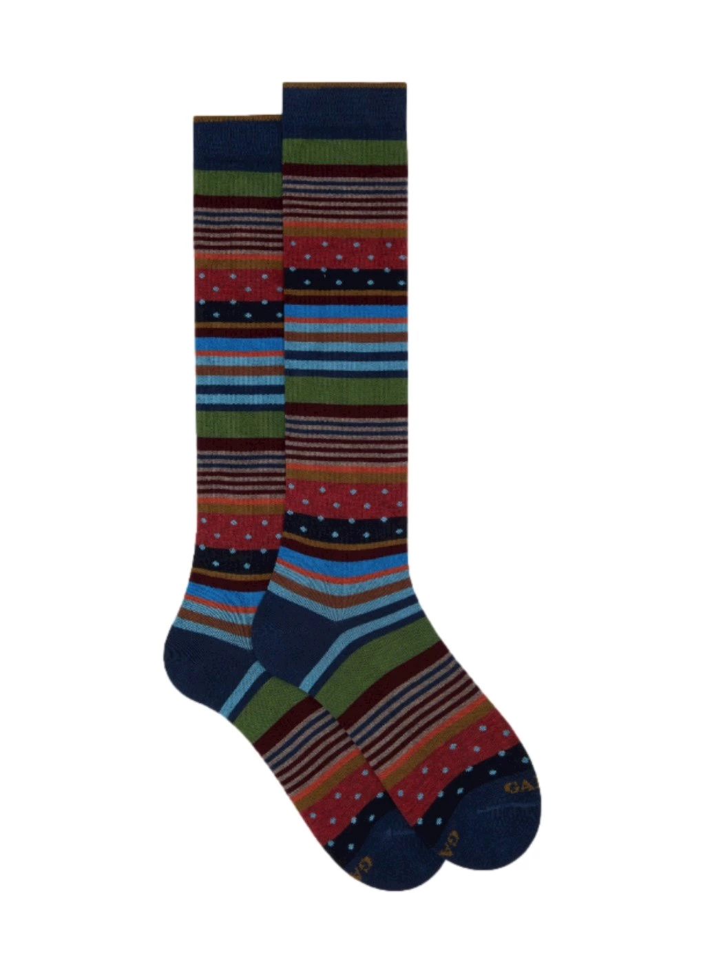 Men's long socks with polka dot stripe Rooster